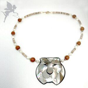 VINTAGE 1970’s LEE SANDS Mosaic Lion necklace